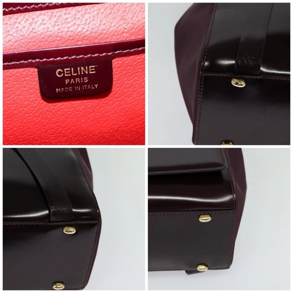 CELINE Backpack Leather Purple Gold - Picture 12 of 16